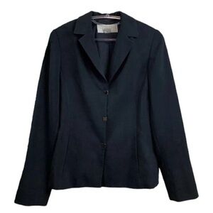 Vtg Doncaster Classic Snap Buttoned Formal Blazer Suit Jacket Black Size 4